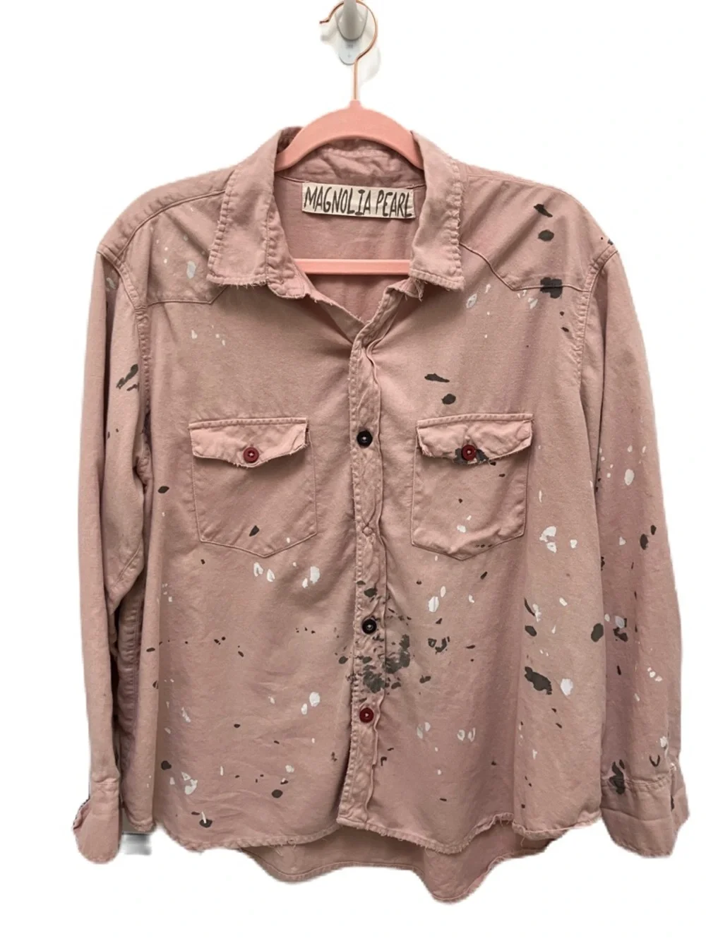 Magnolia Pearl Kelly Western Pink Rainbow Embroidered Shirt in Bisou - OS - Picture 4 of 11